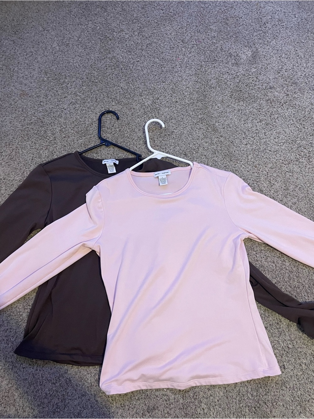 Women’s Long Sleeve Crewneck Tee - pink+brown